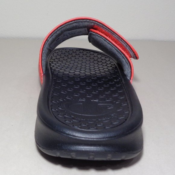 Champion Size 12 M LOGO SLIDE Red Black Sandals New Men\'s Shoes main image 8